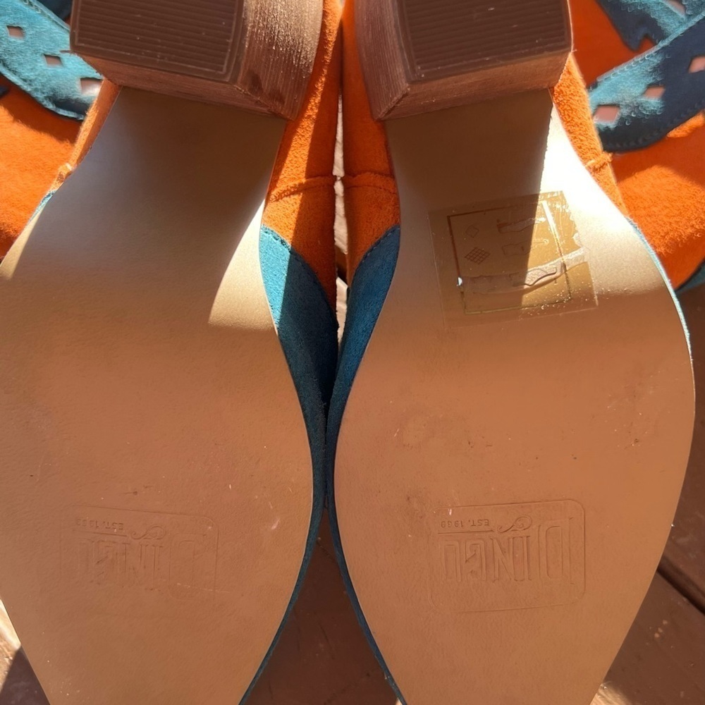 Dingo Orange and Teal Ankle Boots - Picture 2 of 6